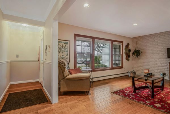 Interior, Recessed Lighting, Stone Walls, Wood Texture Flooring