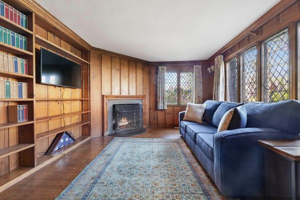 Fireplace, Interior, Living room, Wood Texture Flooring, Wooden Walls