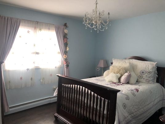 Bedroom, Chandelier, Interior, Wood Texture Flooring