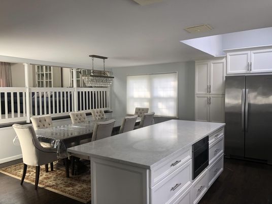 Dining room, Interior, Kitchen, Pendant Lights, Wood Texture Flooring