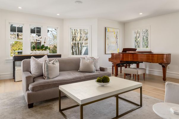 Interior, Living room, Piano, Recessed Lighting, Wood Texture Flooring