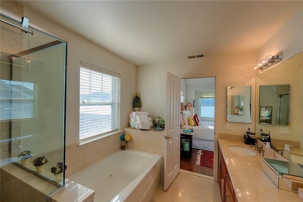 Bathroom, Dual Sink Vanities, Glass Shower, Interior