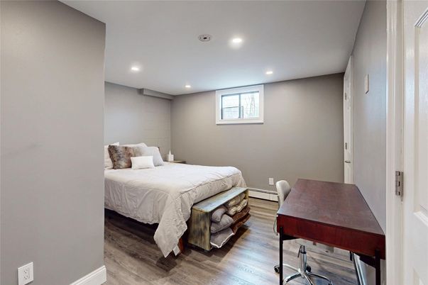 Bedroom, Home Office, Interior, Recessed Lighting, Wood Texture Flooring