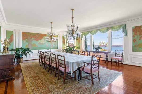 Chandelier, Dining room, Interior, Wood Texture Flooring
