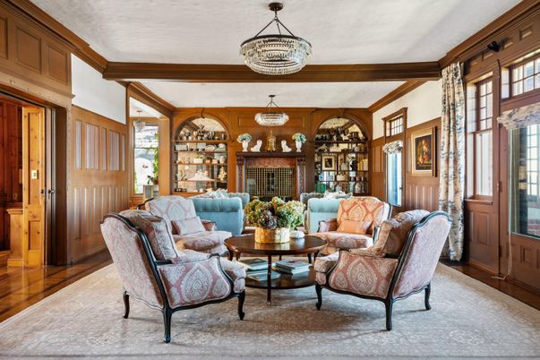 Chandelier, Interior, Living room, Wood Texture Flooring