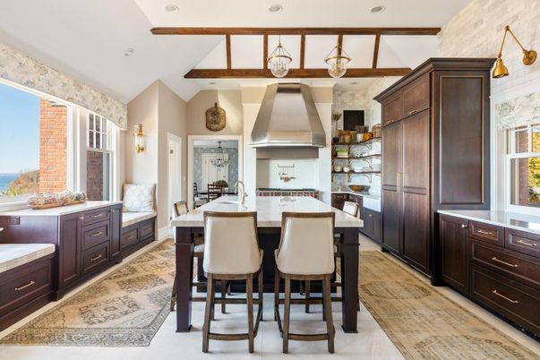 Interior, Kitchen, Pendant Lights, Recessed Lighting, Wooden Beams