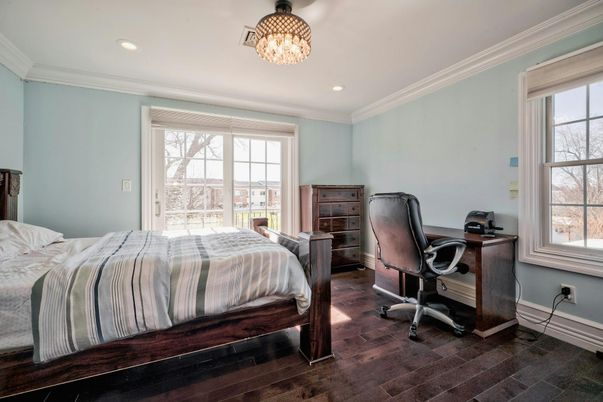 Bedroom, Home Office, Interior, Recessed Lighting, Wood Texture Flooring