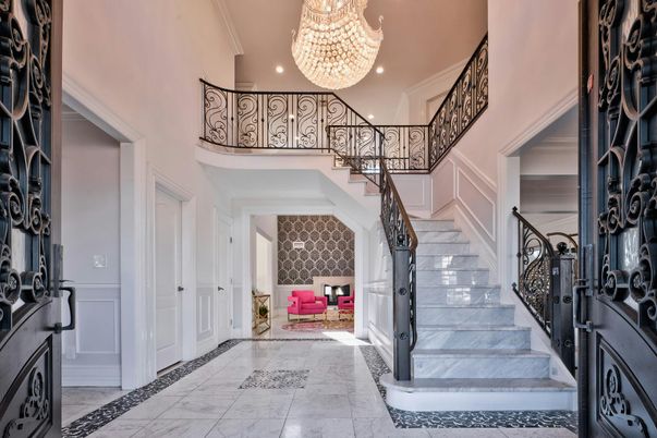 Chandelier, Interior, Marble, Recessed Lighting
