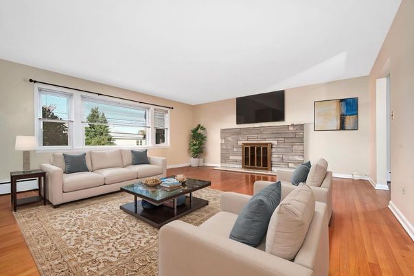 Fireplace, Interior, Living room, Stone Walls, Wood Texture Flooring