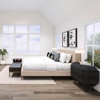 Bedroom, Interior, Wood Texture Flooring