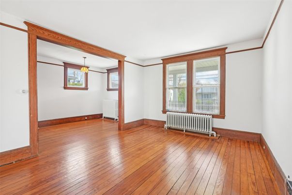 Empty room, Interior, Pendant Lights, Wood Texture Flooring