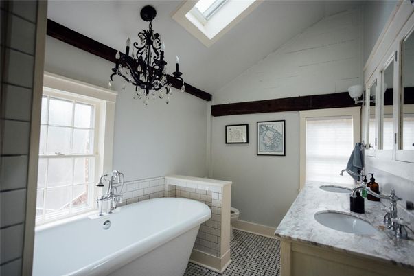 Bathroom, Chandelier, Dual Sink Vanities, Free Standing Baths, Interior