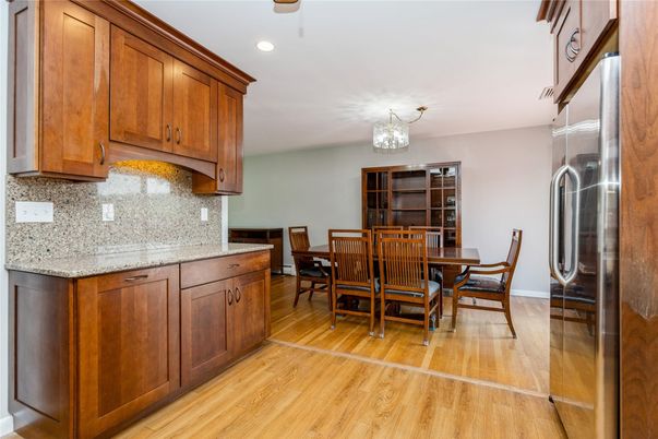 Chandelier, Dining room, Interior, Kitchen, Recessed Lighting, Wood Texture Flooring