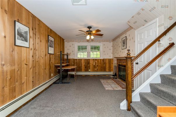 Empty room, Fireplace, Interior, Wooden Walls