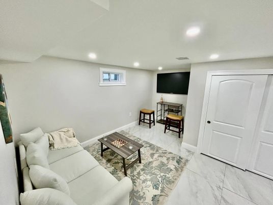 Interior, Living room, Marble, Recessed Lighting