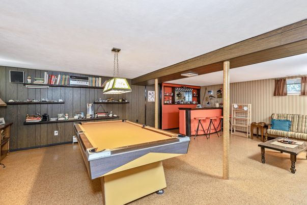 Billiard Table, Game Room, Interior, Pendant Lights