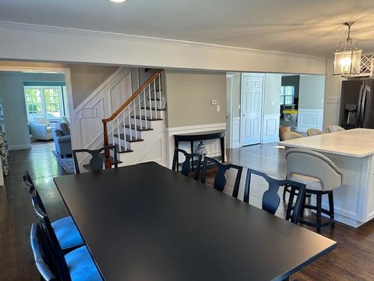 Dining room, Interior, Kitchen, Living room, Pendant Lights, Recessed Lighting, Wood Texture Flooring