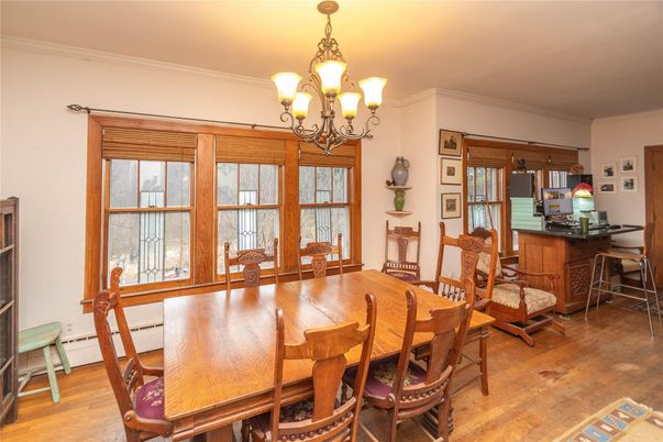 Chandelier, Dining room, Interior, Wood Texture Flooring