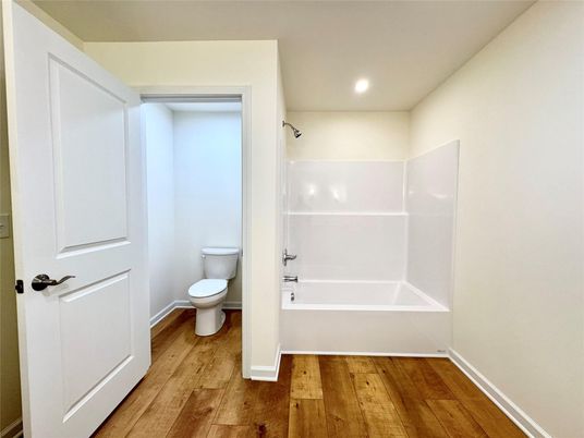 Bathroom, Interior, Recessed Lighting, Wood Texture Flooring