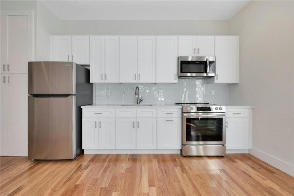 Interior, Kitchen, Stainless Steel Appliances, Wood Texture Flooring