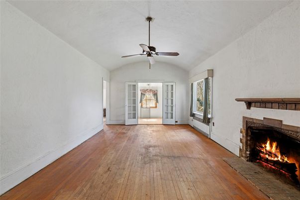 Empty room, Fireplace, Interior, Wood Texture Flooring