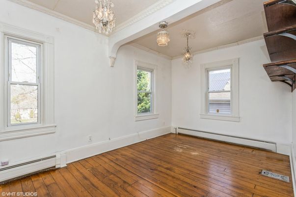Chandelier, Empty room, Interior, Wood Texture Flooring