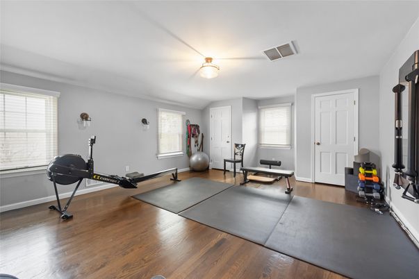 Fitness Equipment, Interior, Wood Texture Flooring
