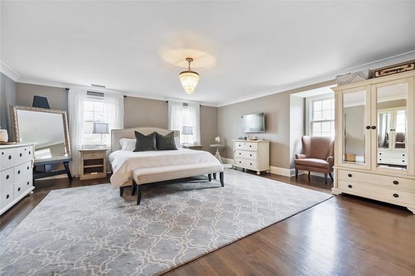 Bedroom, Chandelier, Interior, Wood Texture Flooring