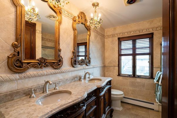 Bathroom, Chandelier, Dual Sink Vanities, Interior
