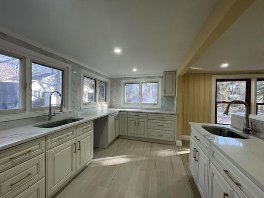 Interior, Kitchen, Recessed Lighting, Wood Texture Flooring