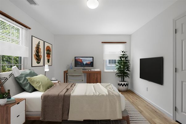 Bedroom, Interior, Wood Texture Flooring