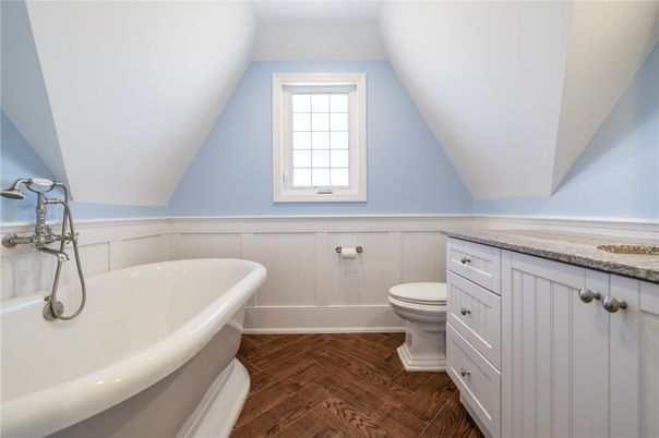 Bathroom, Free Standing Baths, Interior, Wood Texture Flooring