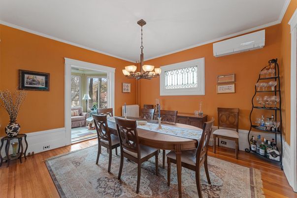 Chandelier, Dining room, Interior, Wood Texture Flooring