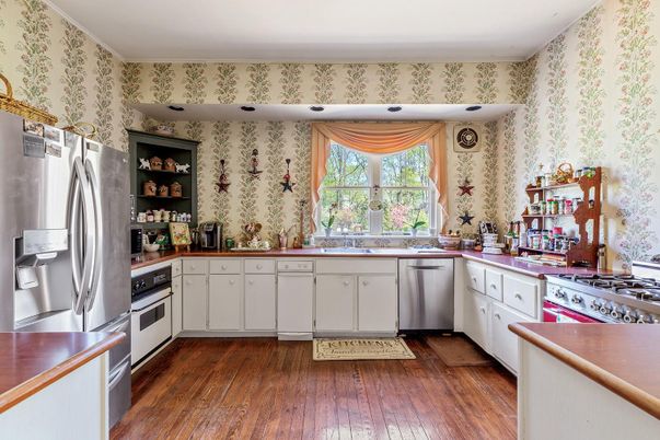 Interior, Kitchen, Stainless Steel Appliances, Wood Texture Flooring