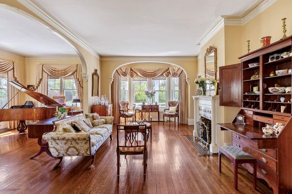 Fireplace, Interior, Living room, Piano, Wood Texture Flooring