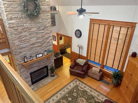 Fireplace, Interior, Stone Walls, Wood Texture Flooring