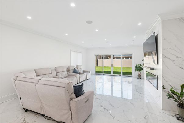 Fireplace, Interior, Living room, Marble, Marble Walls, Recessed Lighting