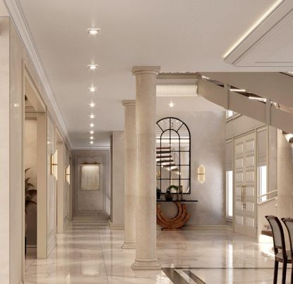 Interior, Marble, Recessed Lighting