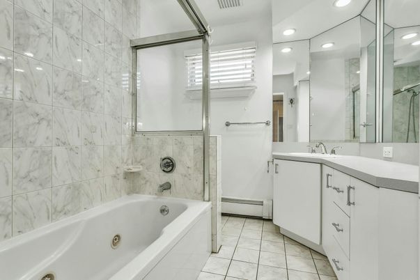 Bathroom, Glass Shower, Interior, Marble Walls, Recessed Lighting