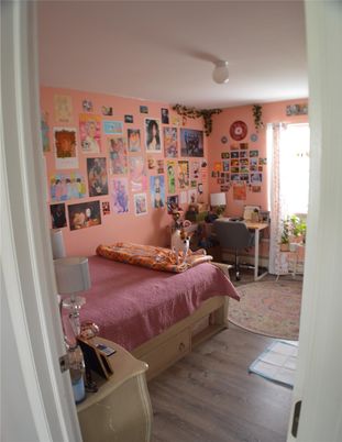 Bedroom, Home Office, Interior, Wood Texture Flooring