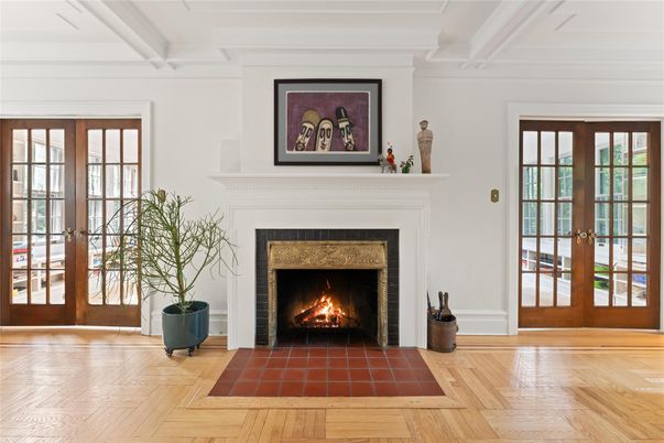 Fireplace, Interior, Wood Texture Flooring