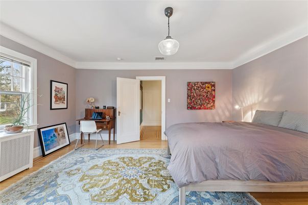 Bedroom, Home Office, Interior, Pendant Lights, Wood Texture Flooring