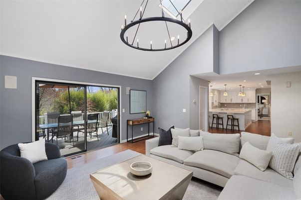 Dining room, Interior, Kitchen, Living room, Pendant Lights, Recessed Lighting, Wood Texture Flooring