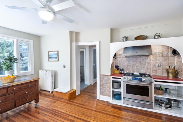 Interior, Kitchen, Stainless Steel Appliances, Wood Texture Flooring