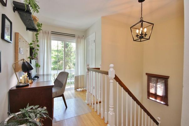 Home Office, Interior, Pendant Lights, Wood Texture Flooring