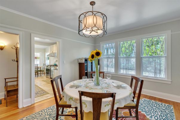 Chandelier, Dining room, Interior, Wood Texture Flooring