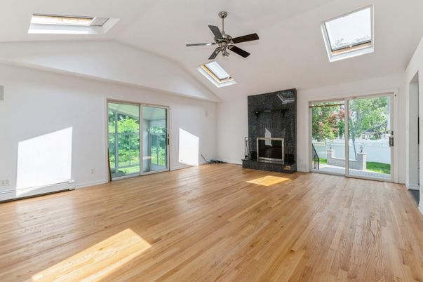 Empty room, Fireplace, Interior, Wood Texture Flooring