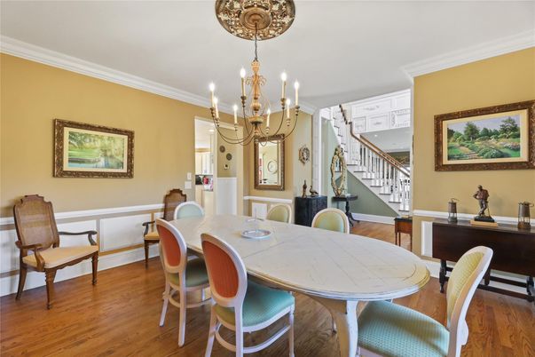 Chandelier, Dining room, Interior, Wood Texture Flooring