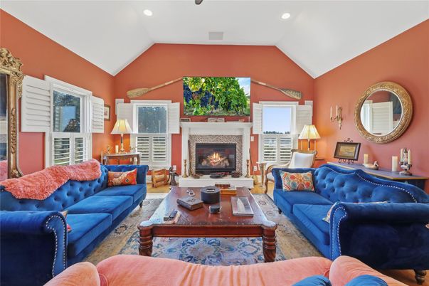 Fireplace, Interior, Living room, Recessed Lighting