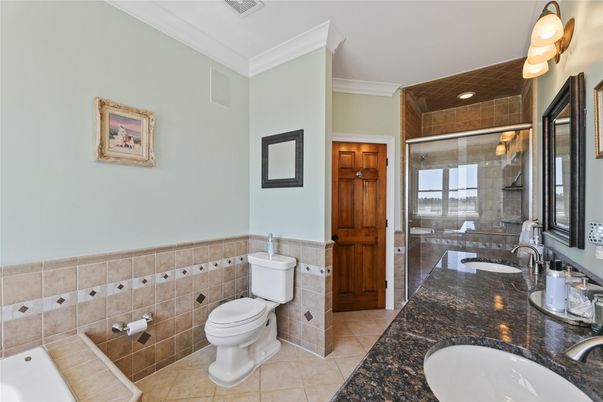 Bathroom, Dual Sink Vanities, Glass Shower, Interior